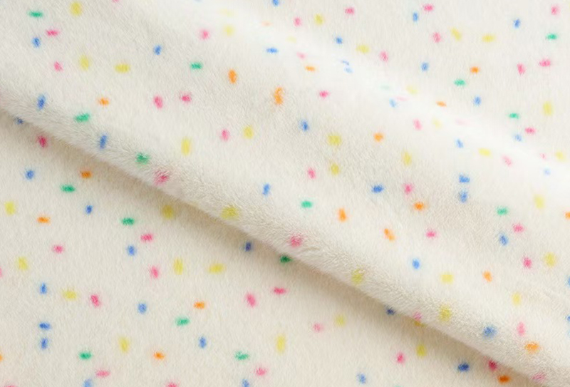 Renkli noktalı saf polyester suni vizon baskı Renkli noktalı saf polyester suni vizon baskı